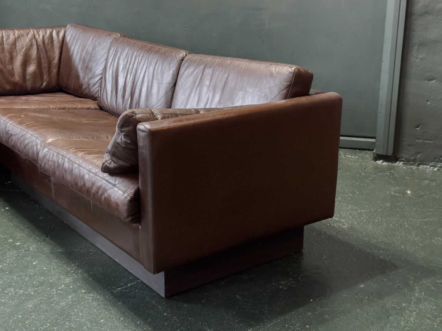 Brown Leather Corner Sofa by Thams Denmark