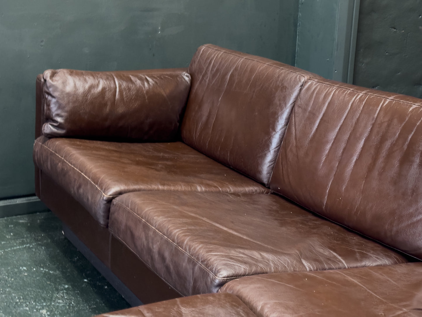 Brown Leather Corner Sofa by Thams Denmark