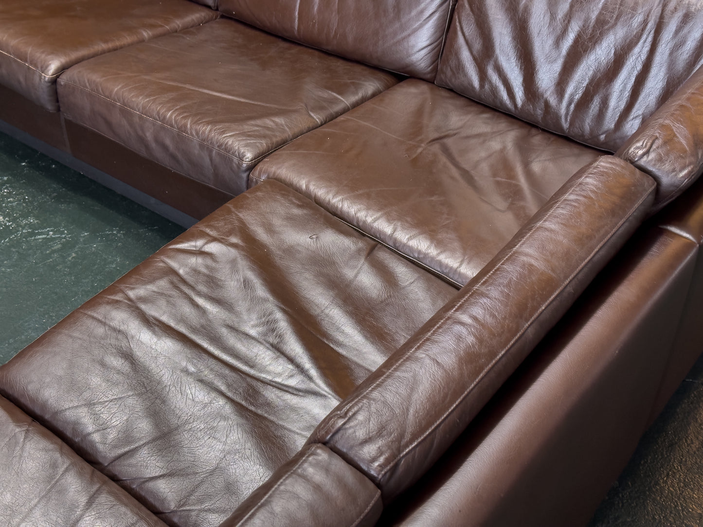 Brown Leather Corner Sofa by Thams Denmark