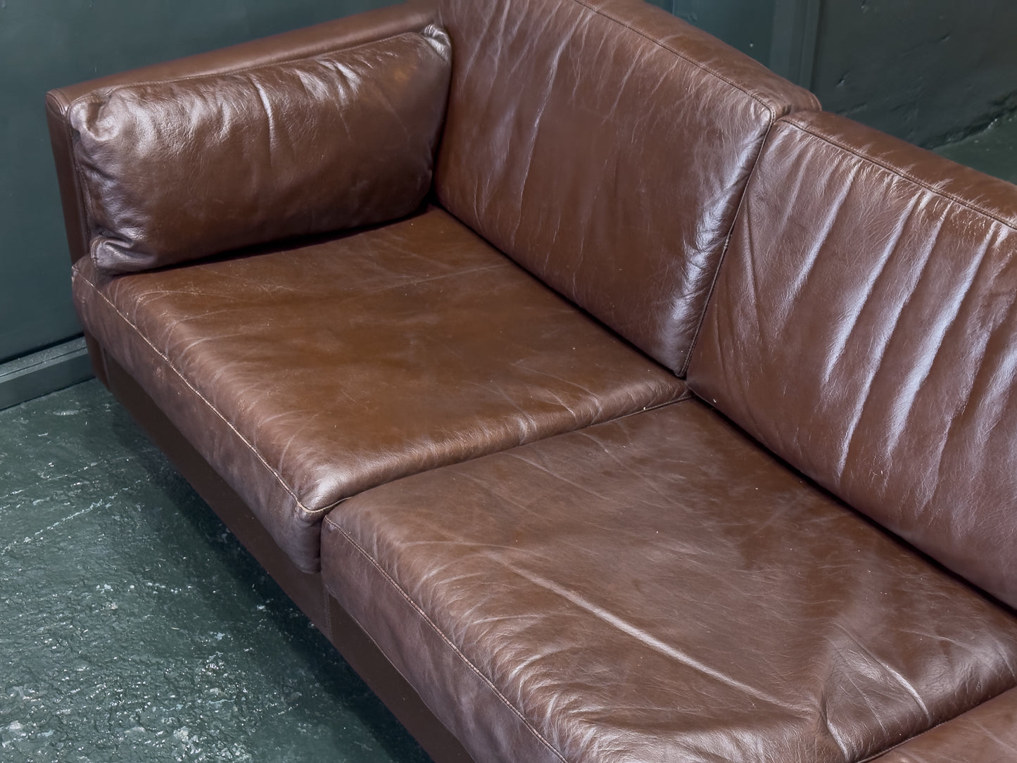 Brown Leather Corner Sofa by Thams Denmark