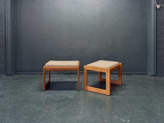 Teak Footstool by Komfort