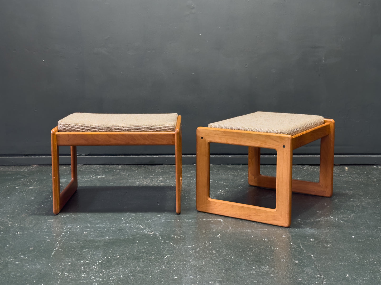 Teak Footstool by Komfort