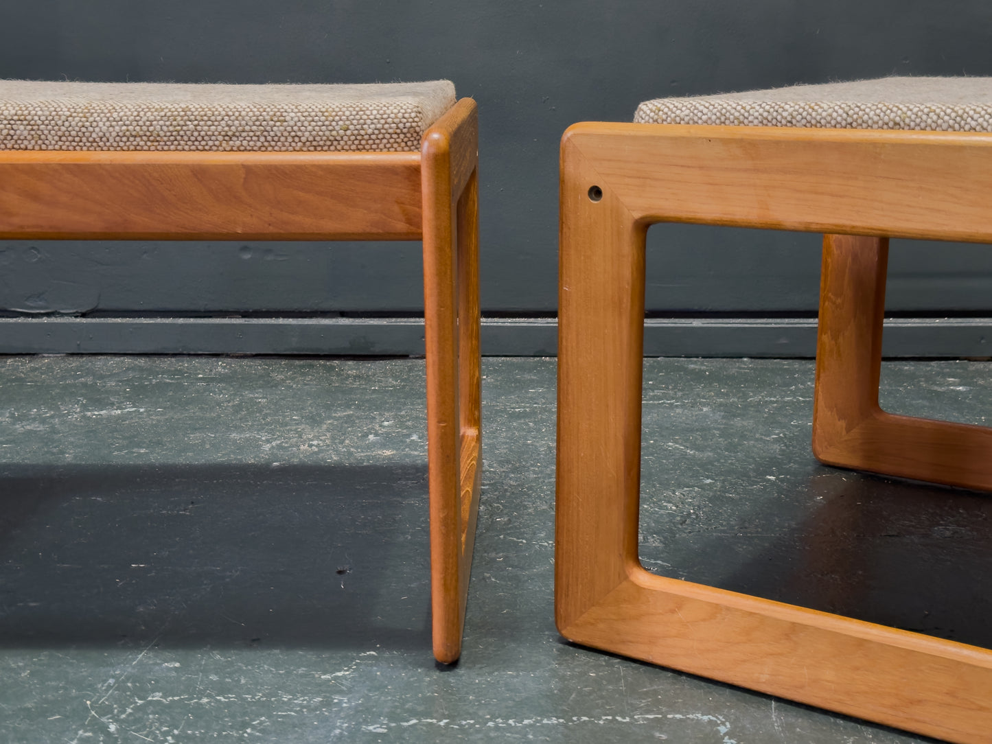 Teak Footstool by Komfort