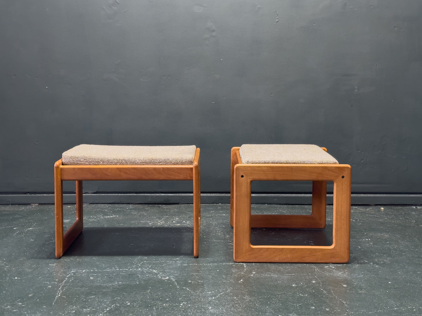 Teak Footstool by Komfort