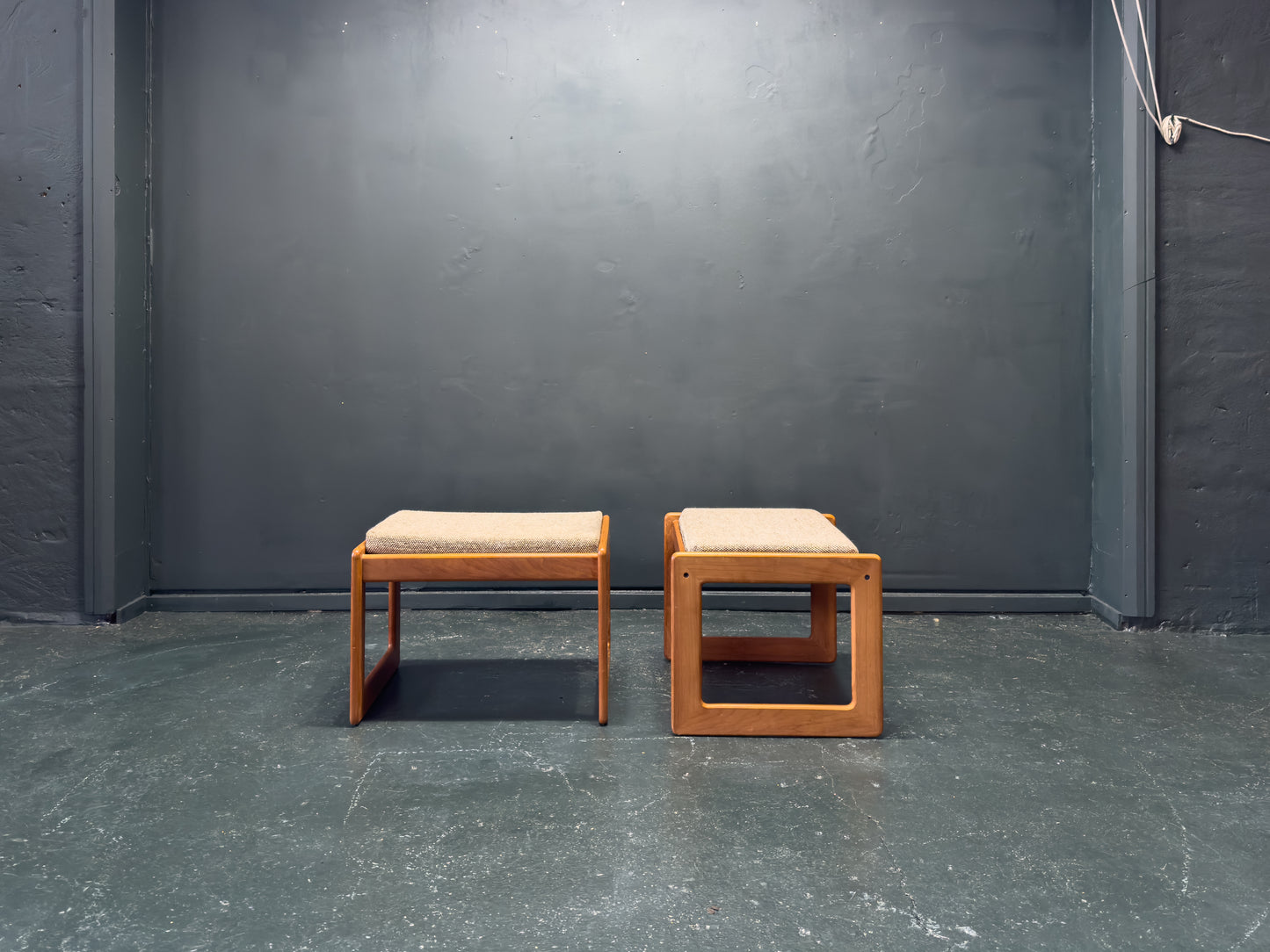 Teak Footstool by Komfort