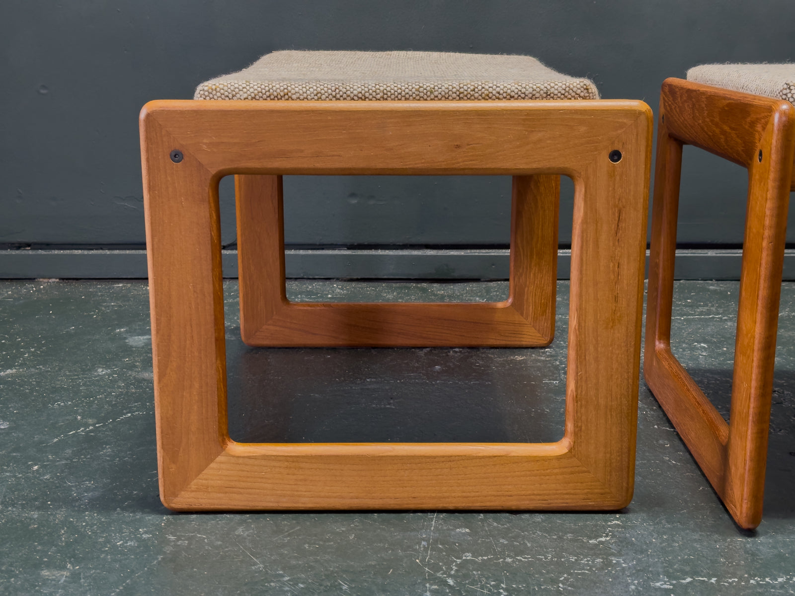 Teak Footstool by Komfort