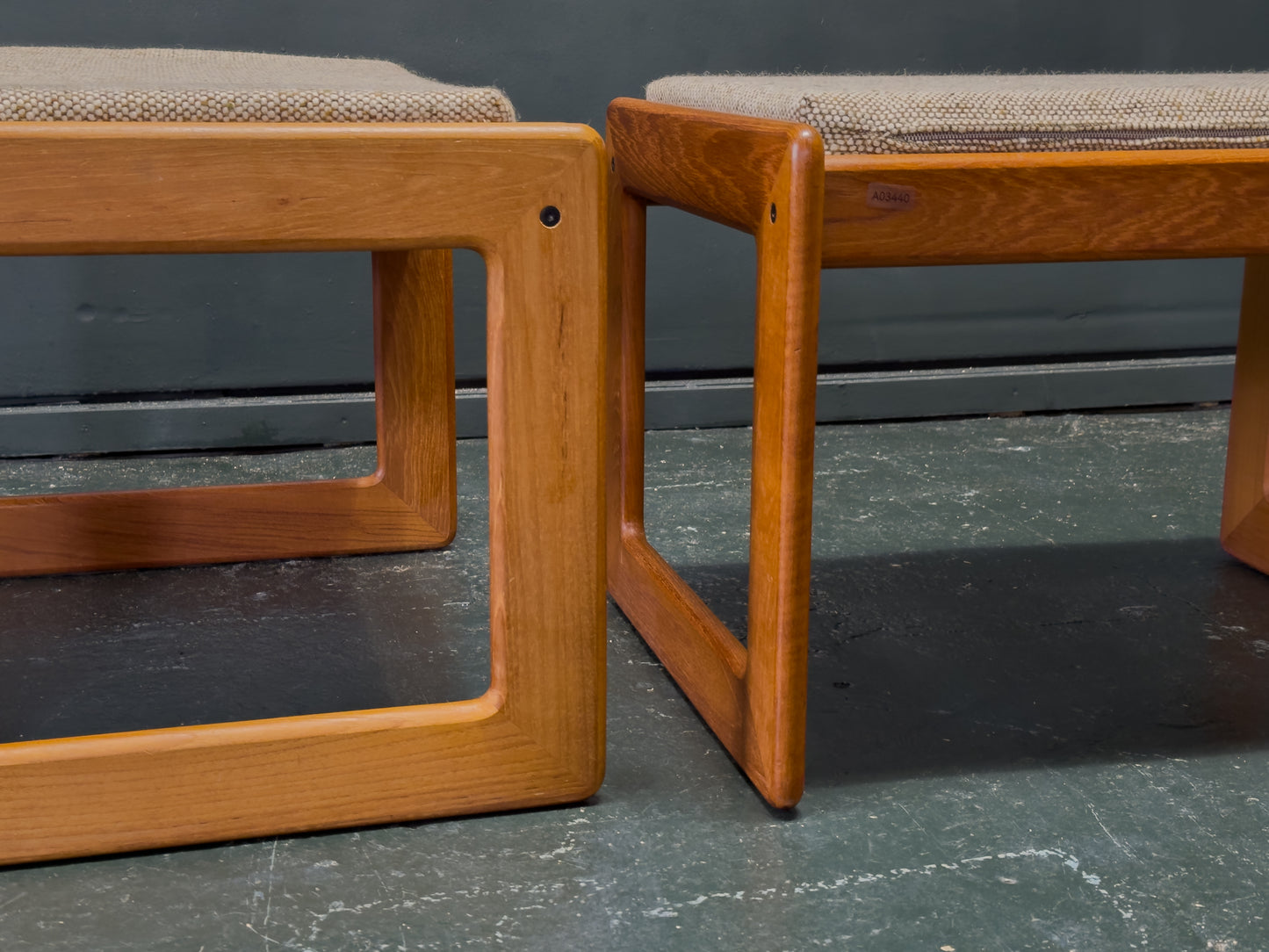 Teak Footstool by Komfort