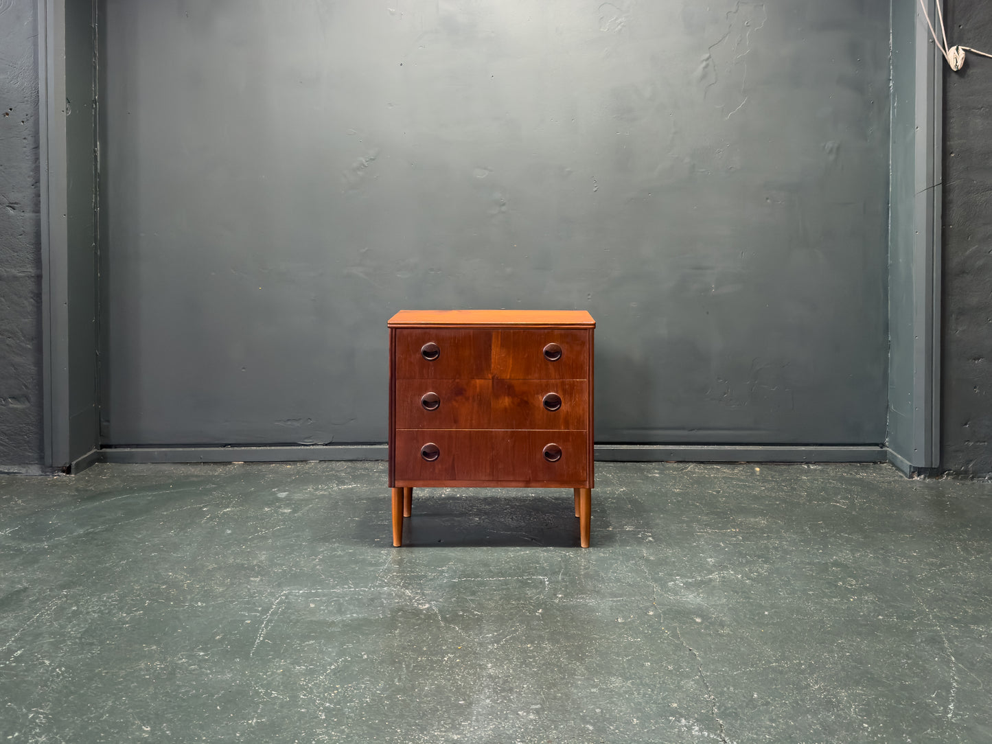 Teak Chest of Drawers with Circular Handles
