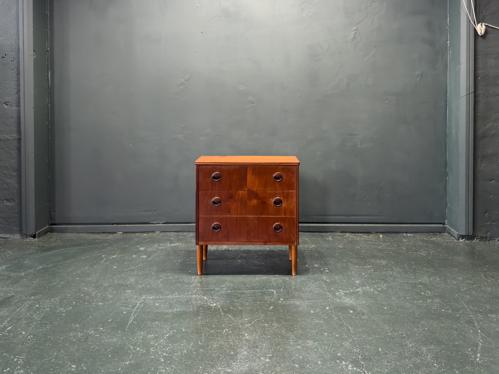 Teak Chest of Drawers with Circular Handles