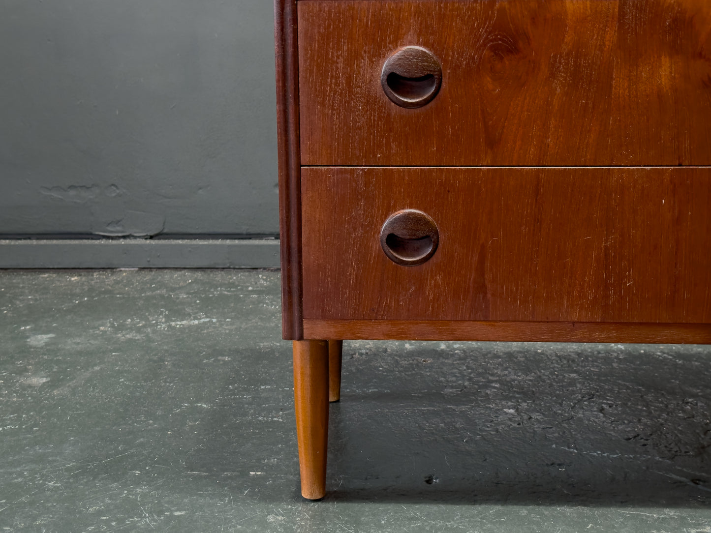 Teak Chest of Drawers with Circular Handles