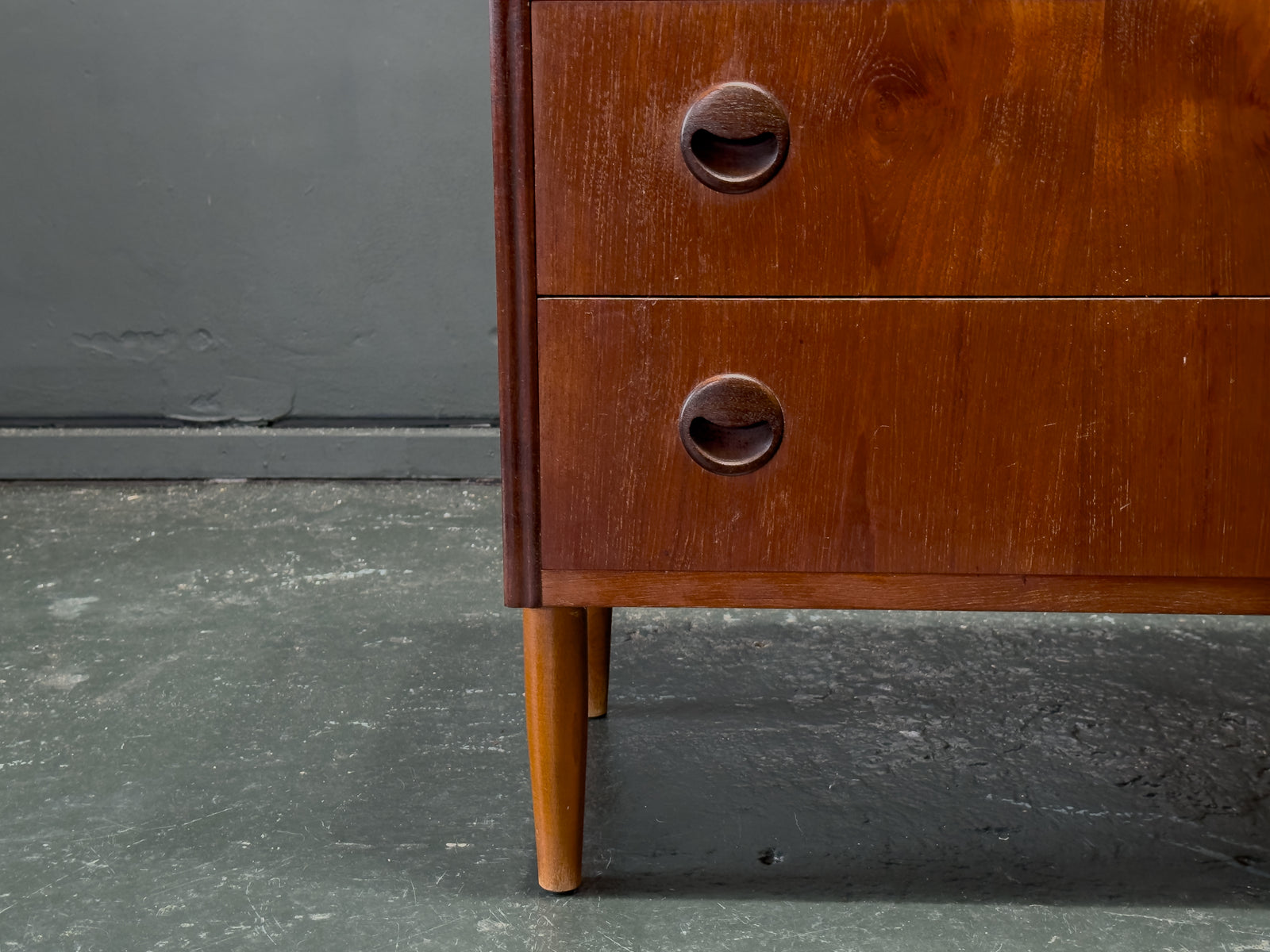 Teak Chest of Drawers with Circular Handles