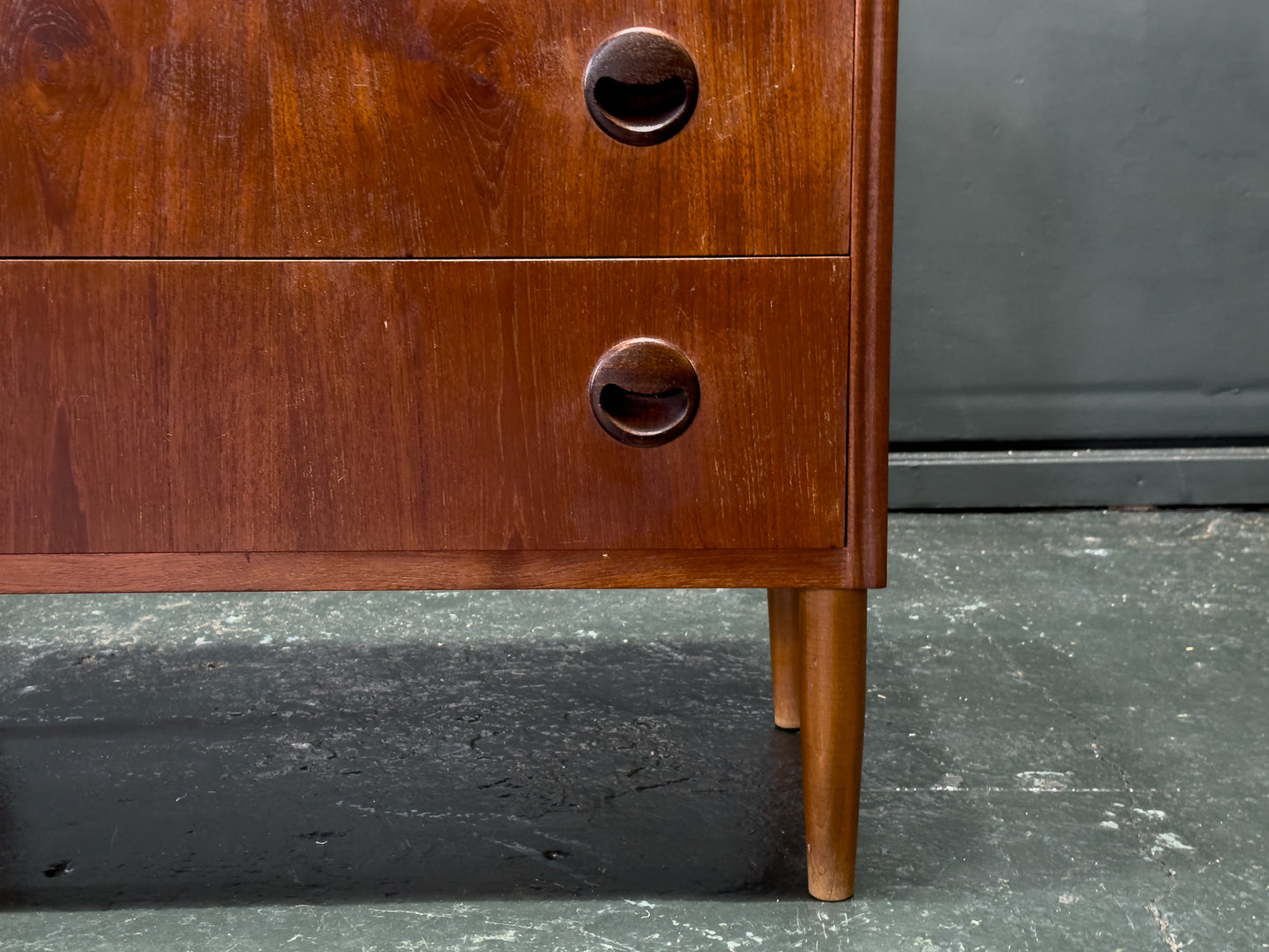 Teak Chest of Drawers with Circular Handles