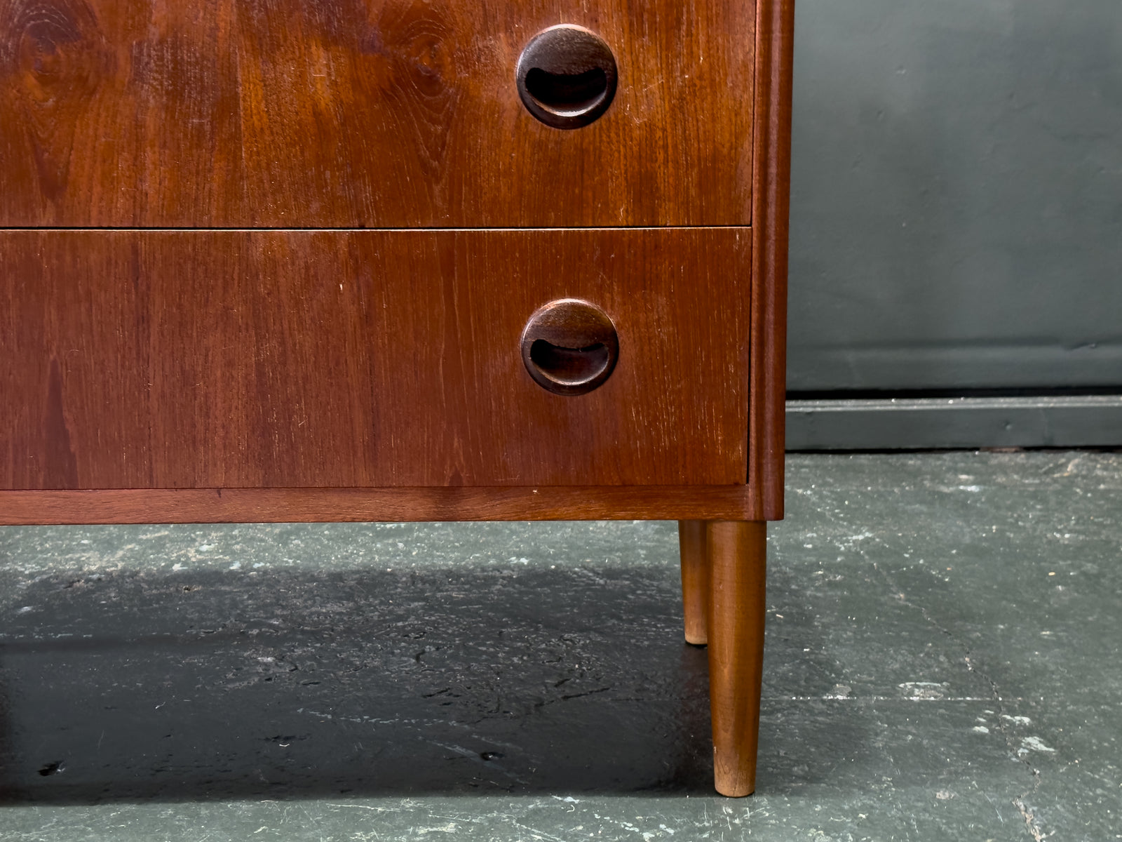 Teak Chest of Drawers with Circular Handles