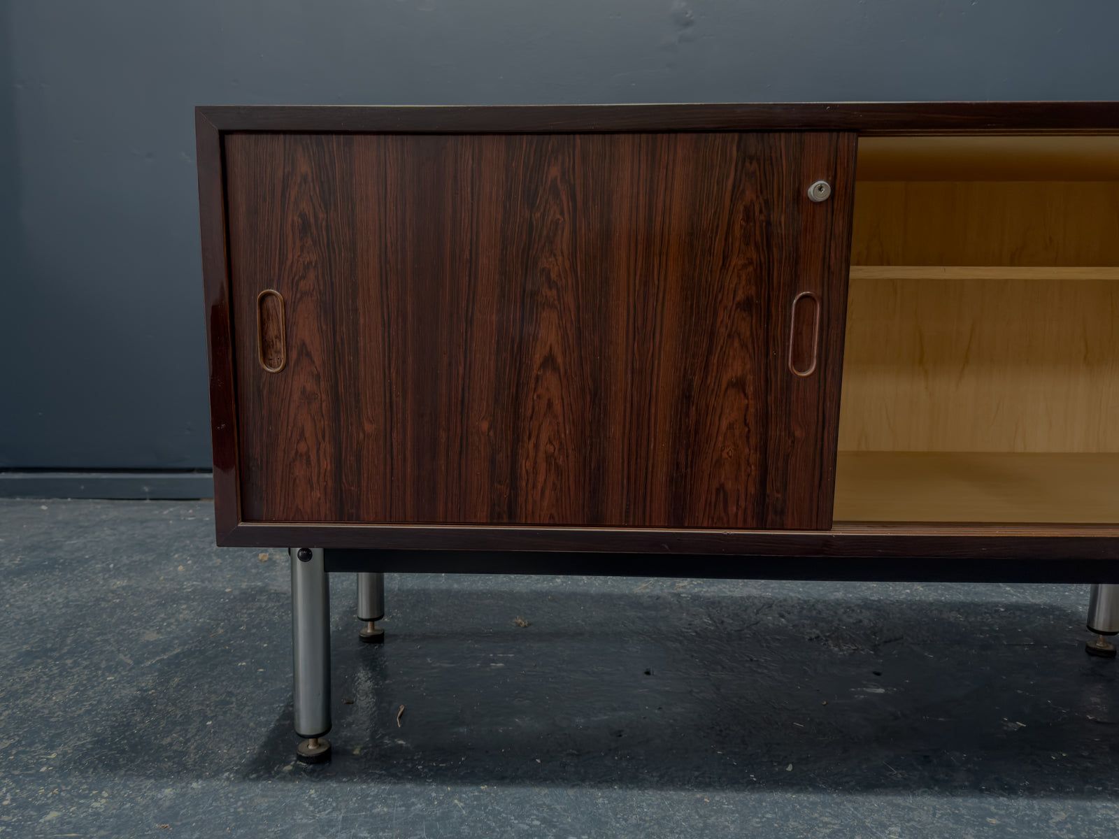 Rosewood Sideboard with Metal Legs
