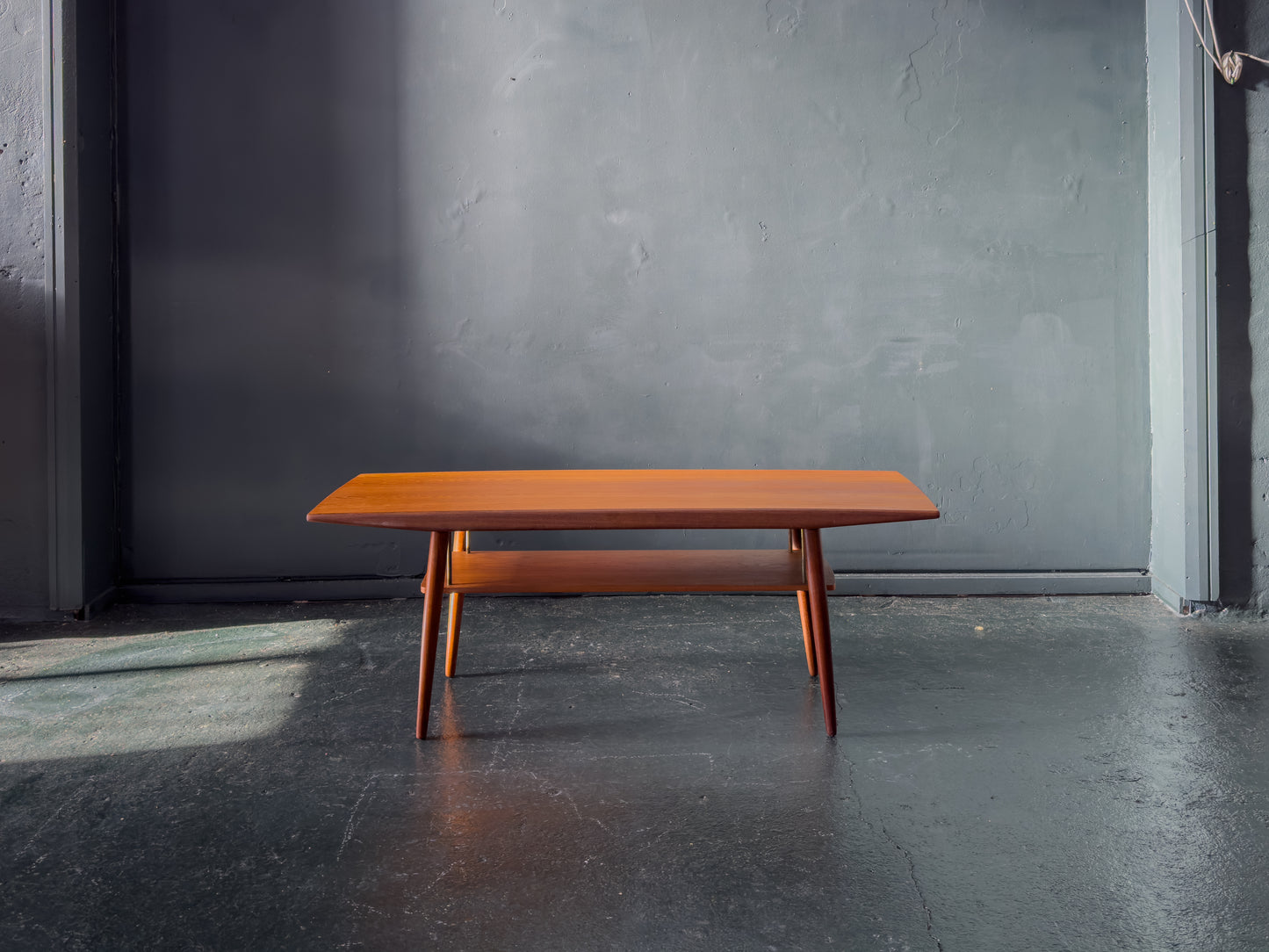 Teak Coffee Table with Brass Detailing