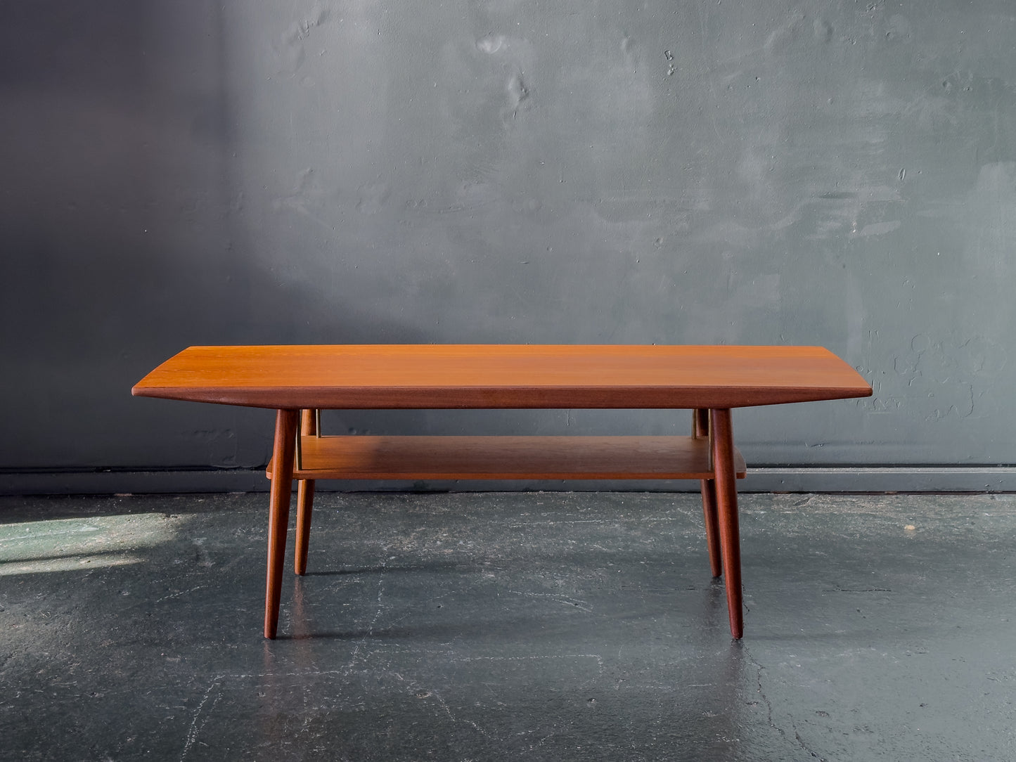 Teak Coffee Table with Brass Detailing