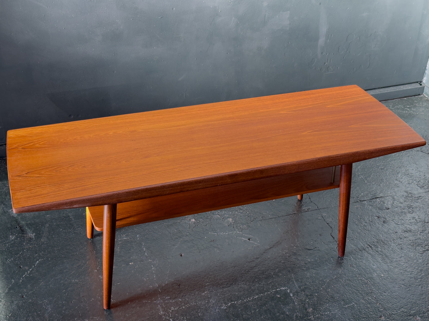 Teak Coffee Table with Brass Detailing