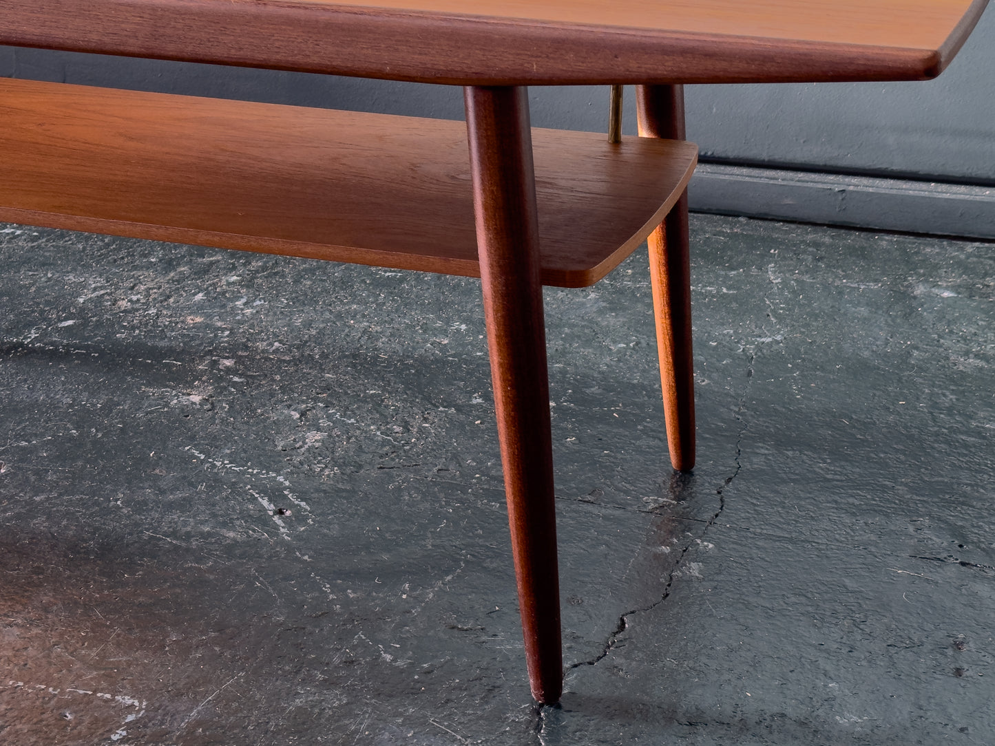 Teak Coffee Table with Brass Detailing