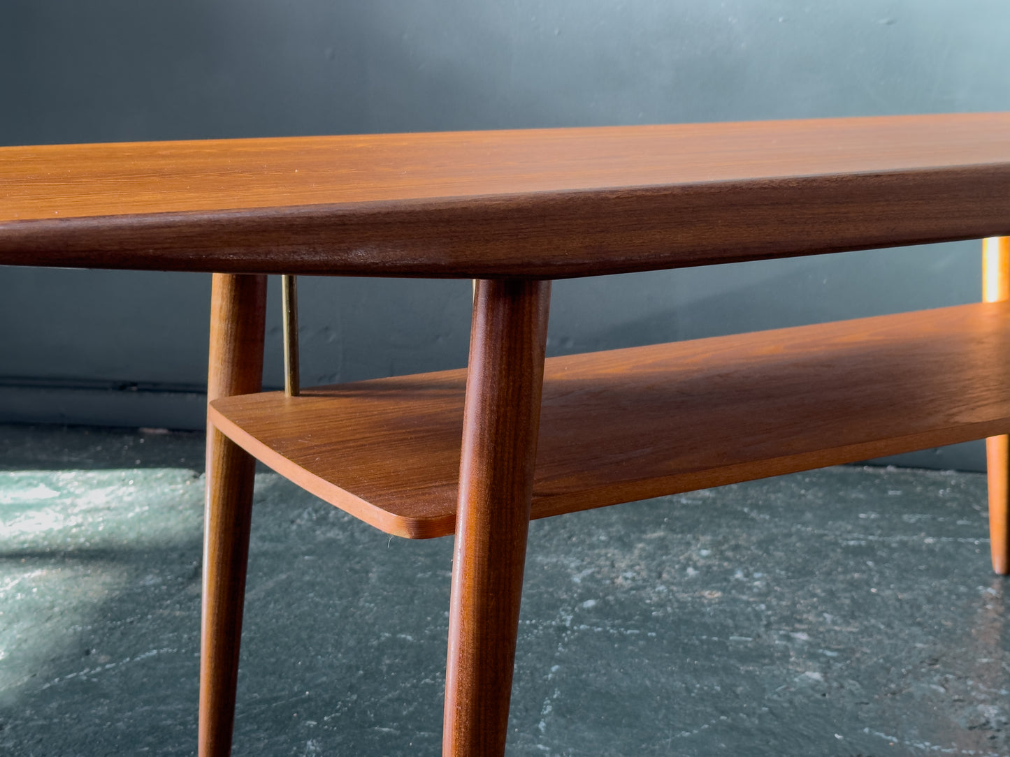 Teak Coffee Table with Brass Detailing