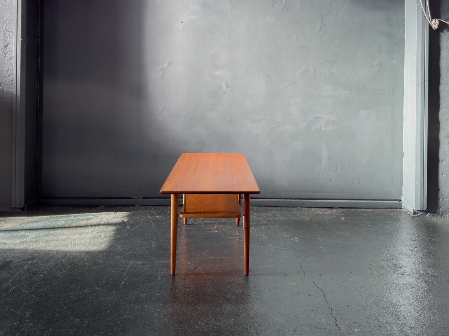 Teak Coffee Table with Brass Detailing