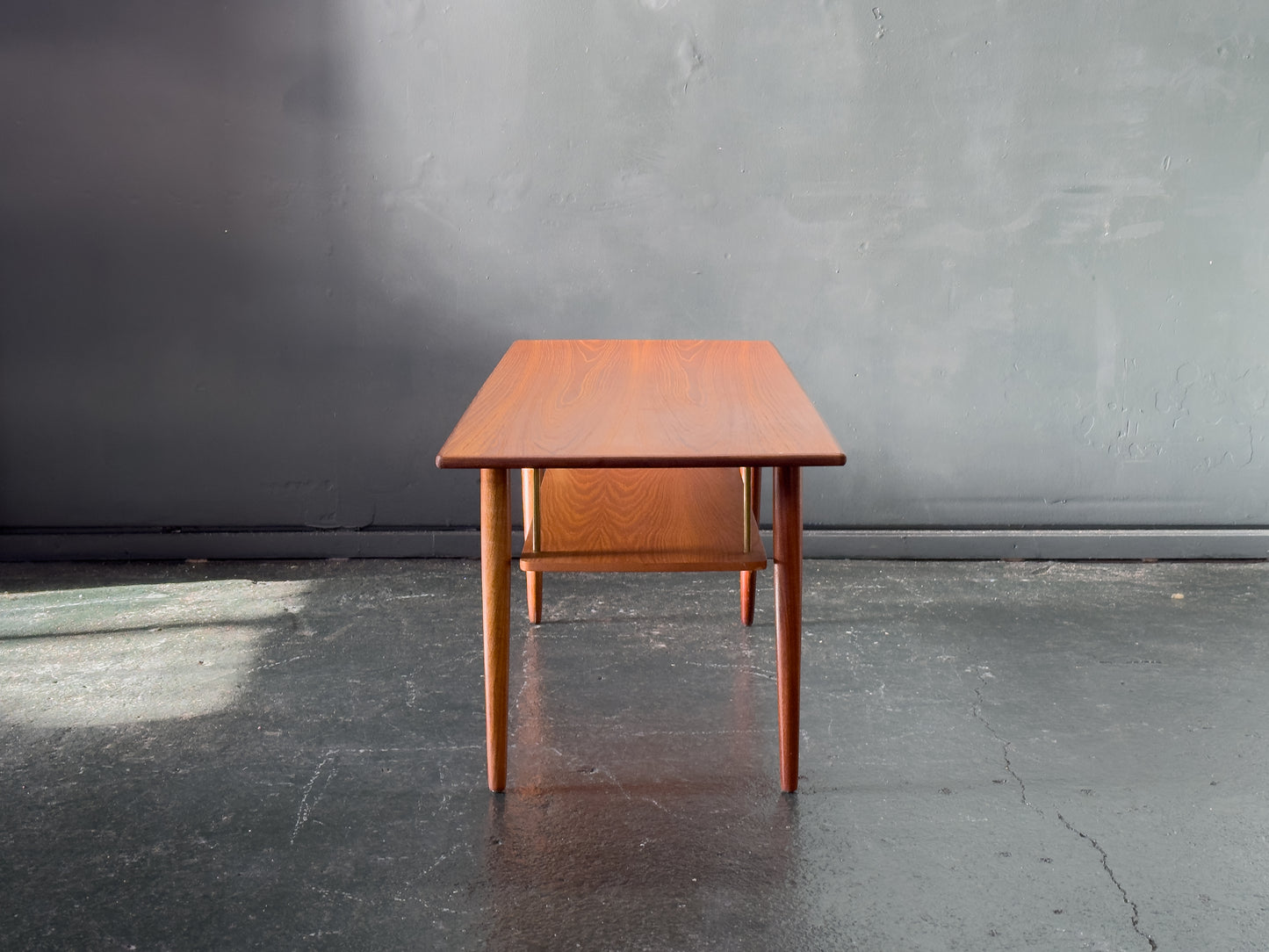 Teak Coffee Table with Brass Detailing