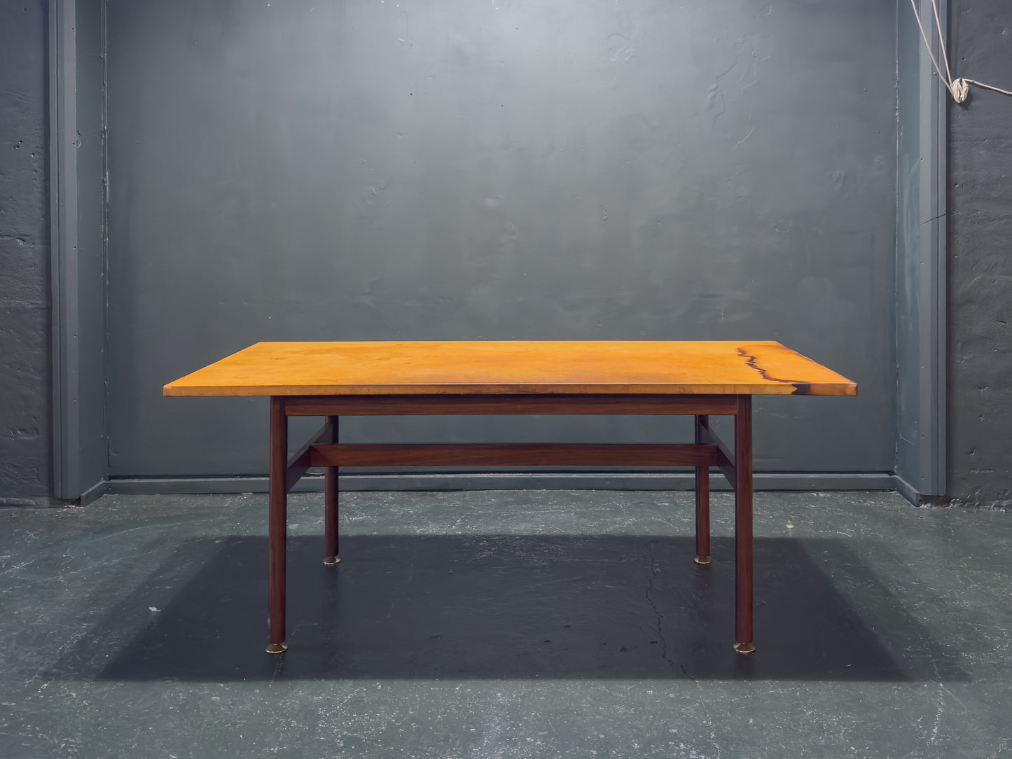 Large Leather Top Rosewood Table