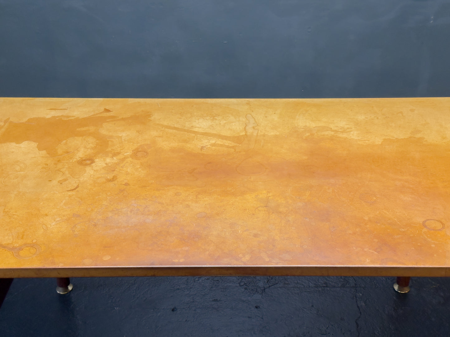 Large Leather Top Rosewood Table