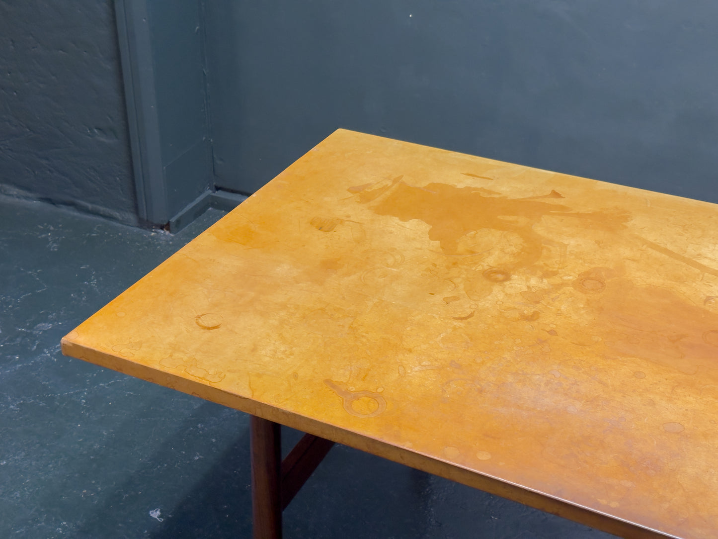 Large Leather Top Rosewood Table