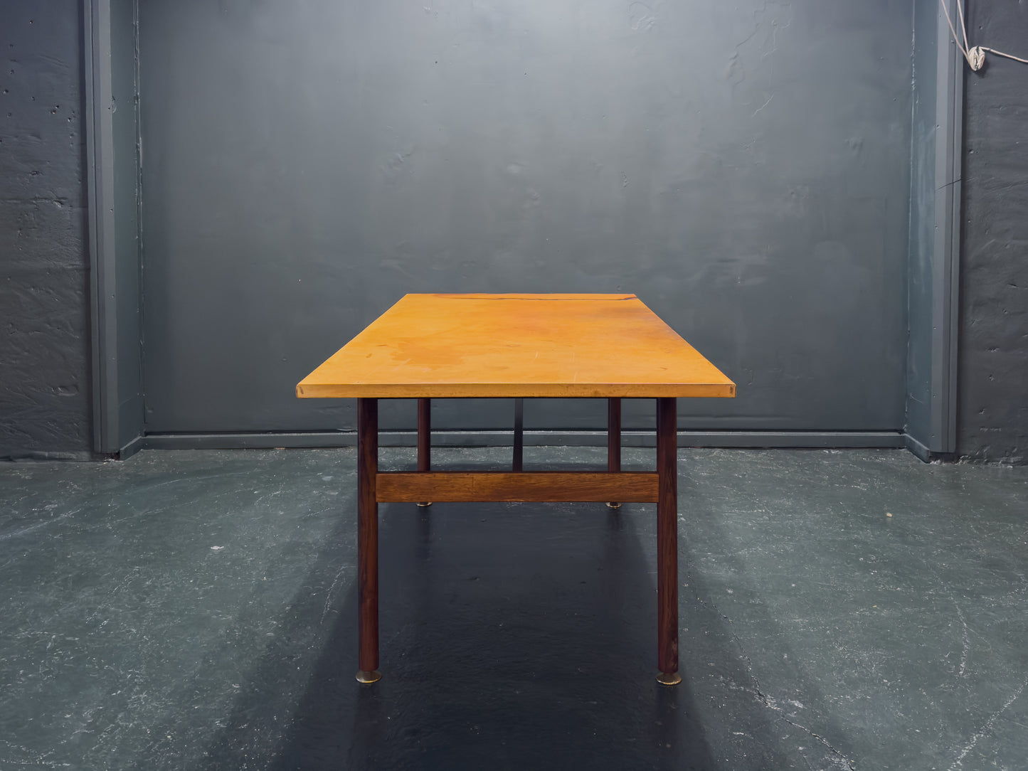 Large Leather Top Rosewood Table