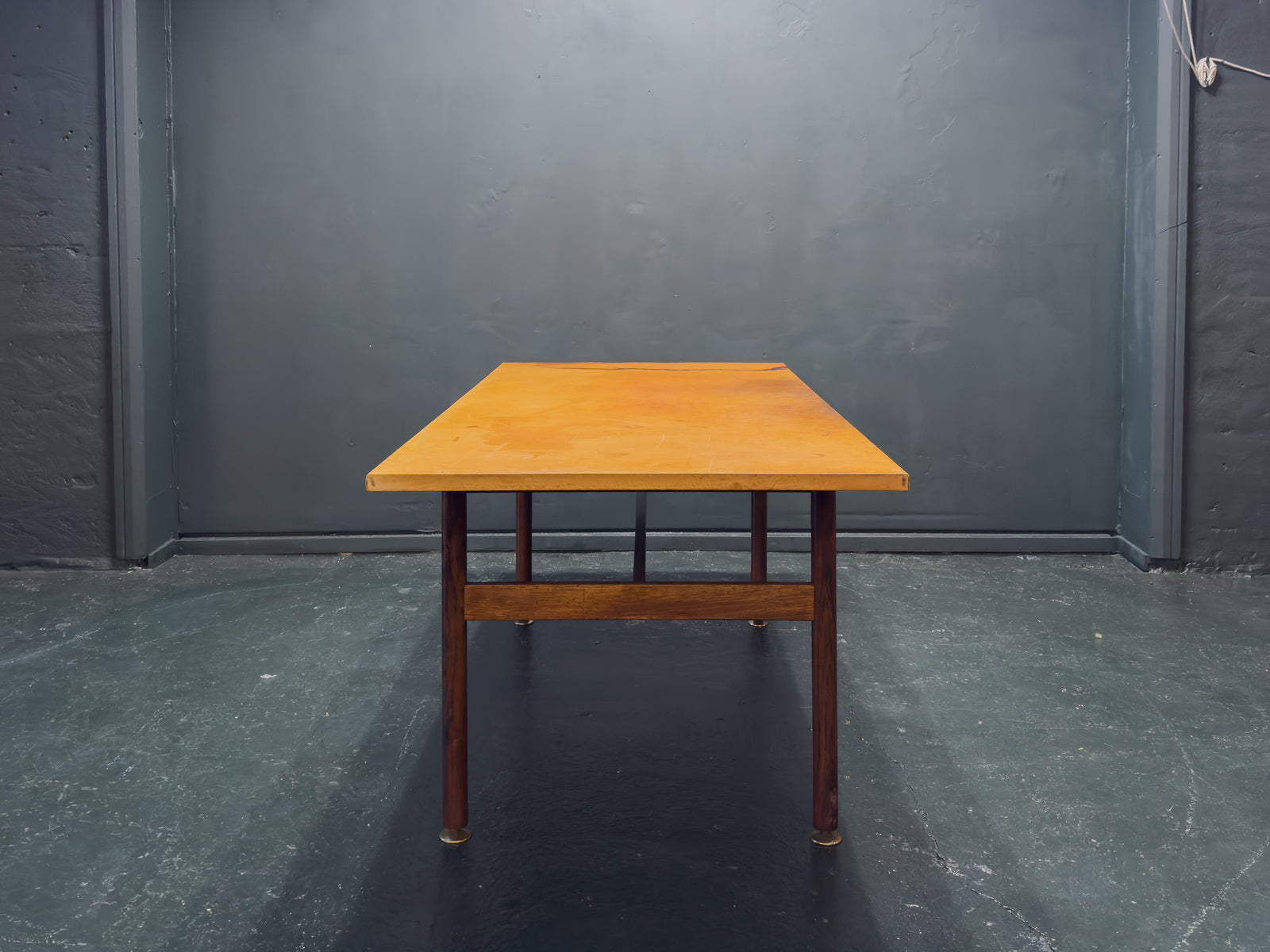 Large Leather Top Rosewood Table