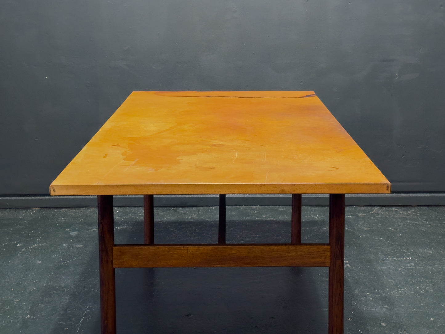 Large Leather Top Rosewood Table
