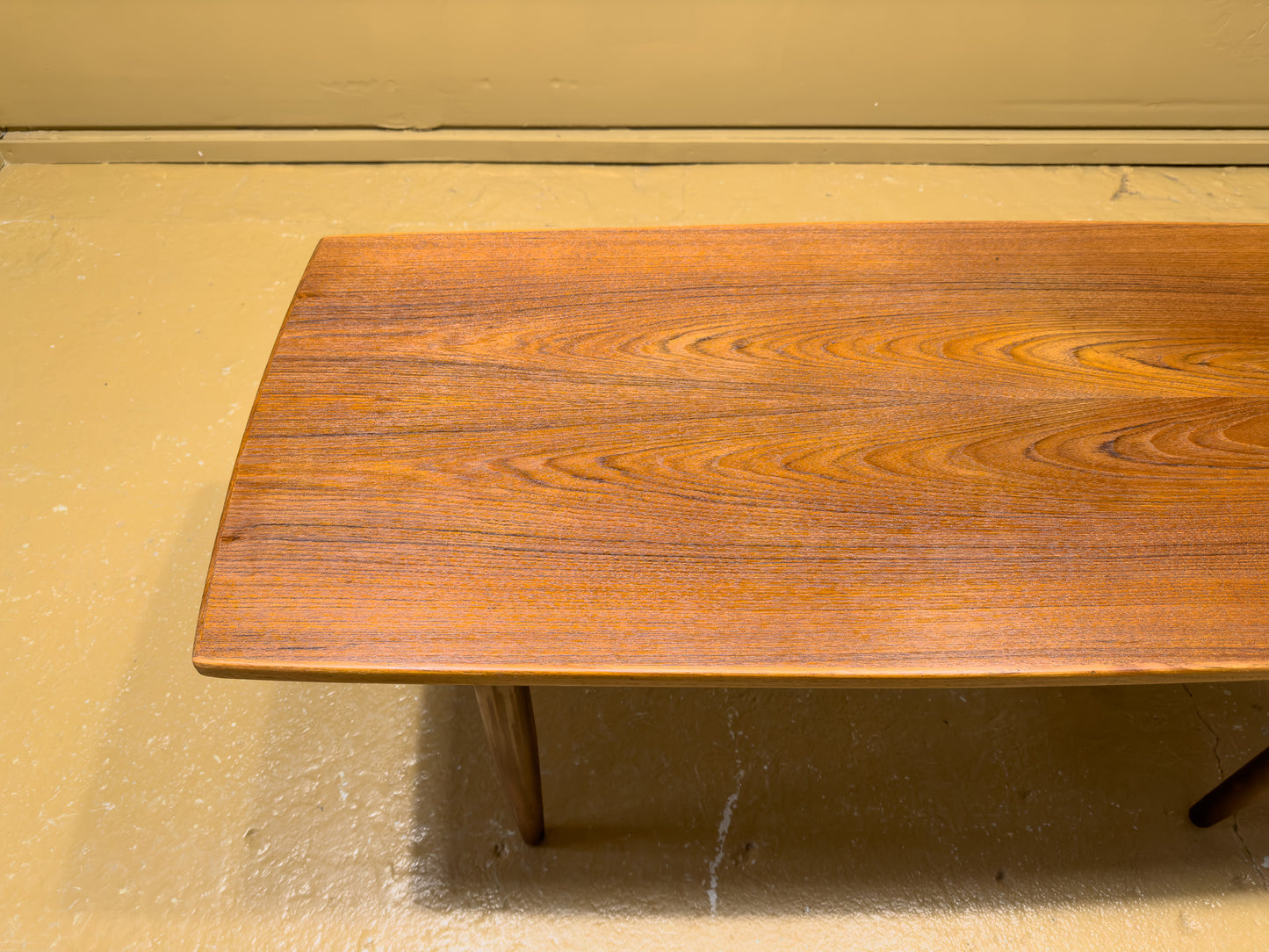 Teak and Wicker Coffee Table