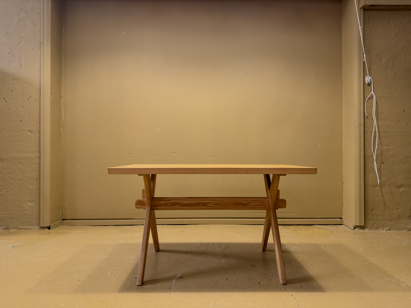 X-Frame Pine Table