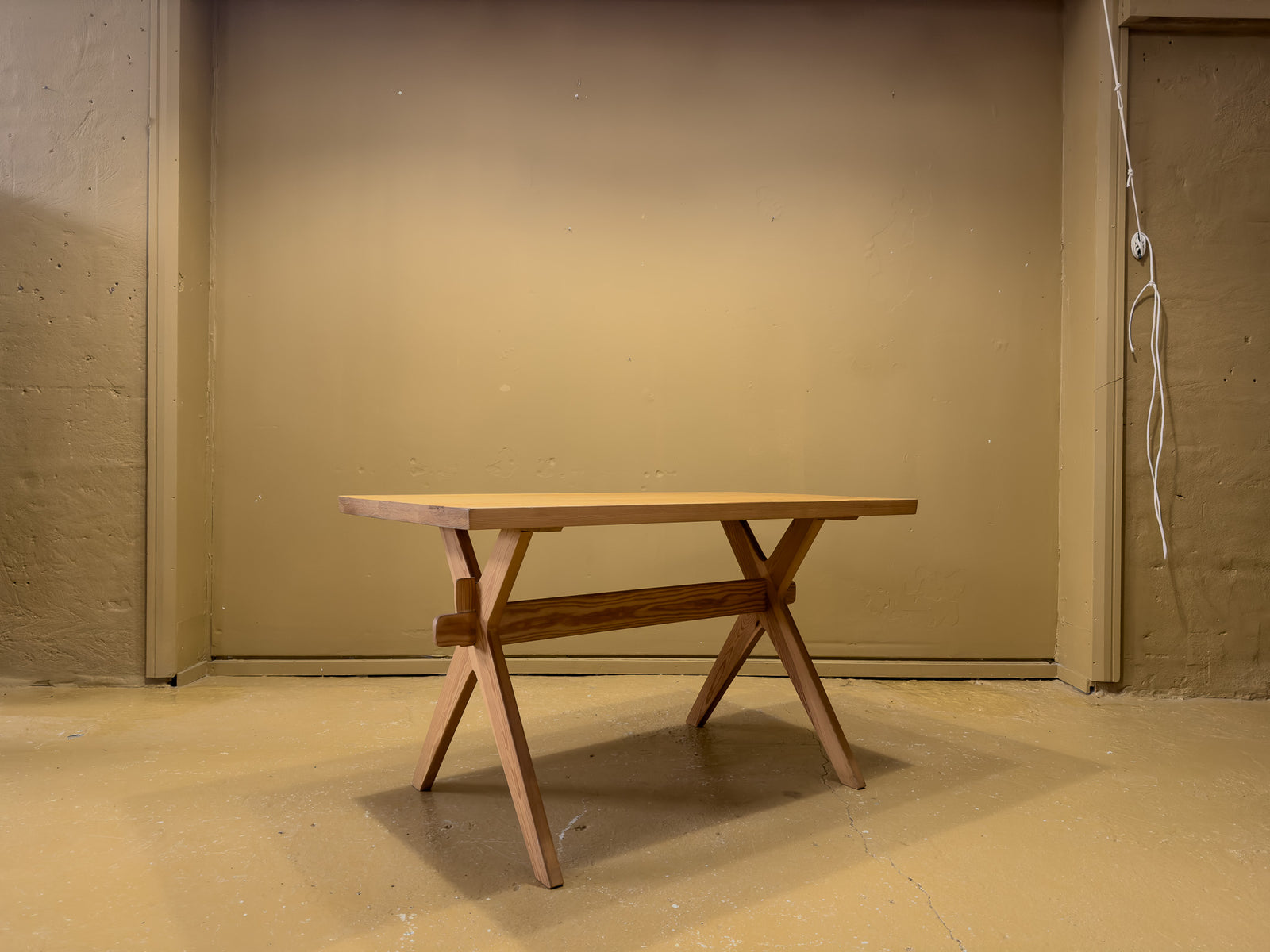 X-Frame Pine Table