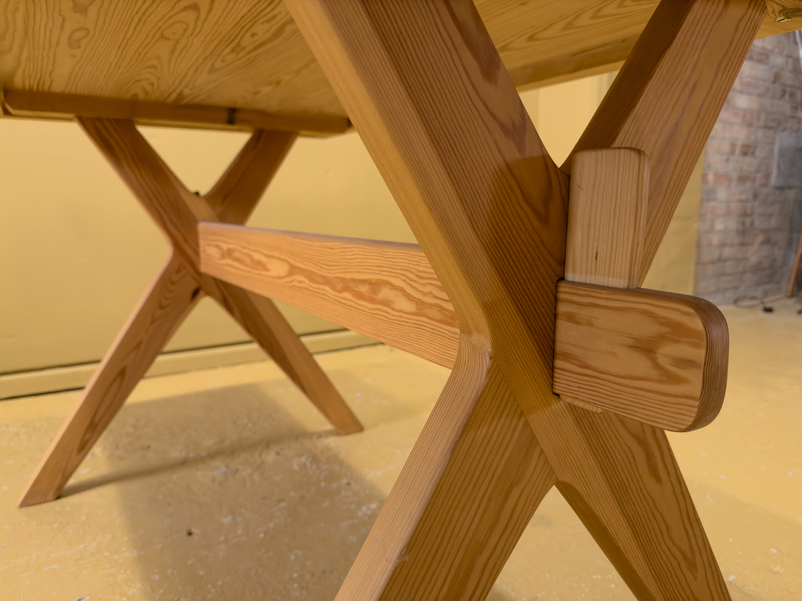 X-Frame Pine Table
