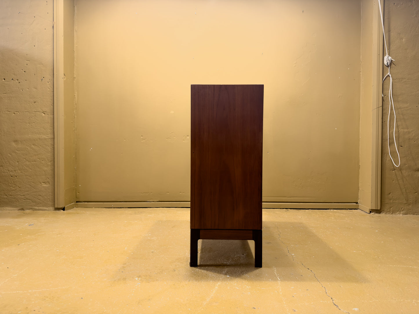 Teak Chest of Drawers with Brass Hardware