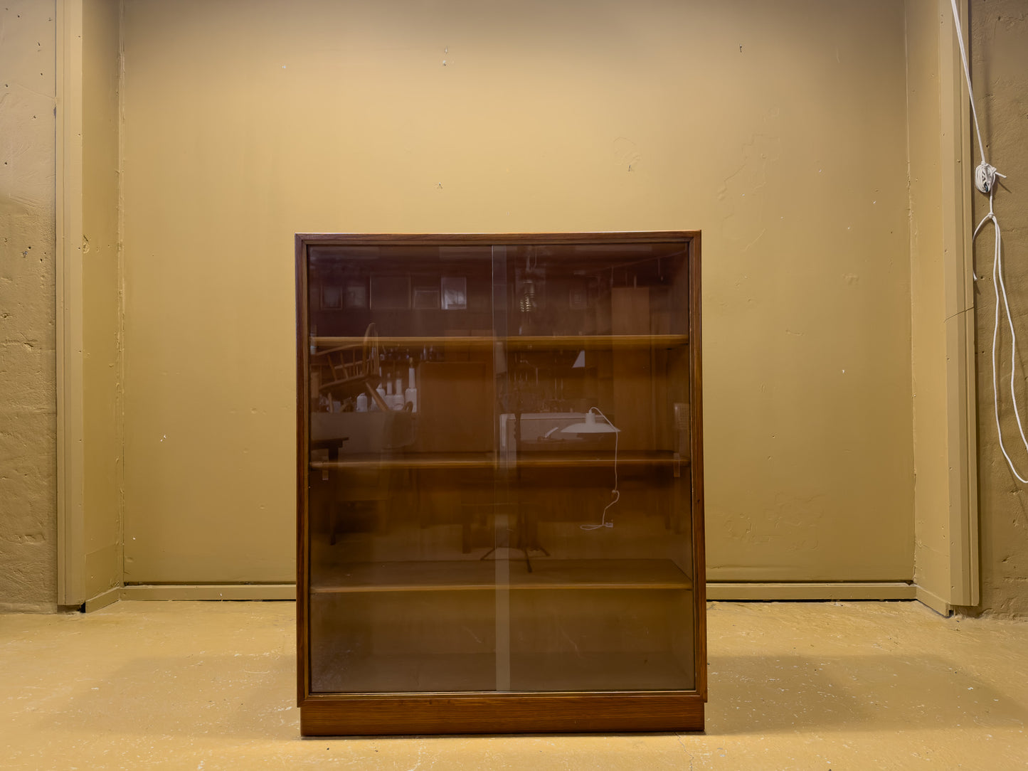 Teak and Beech Display Cabinet