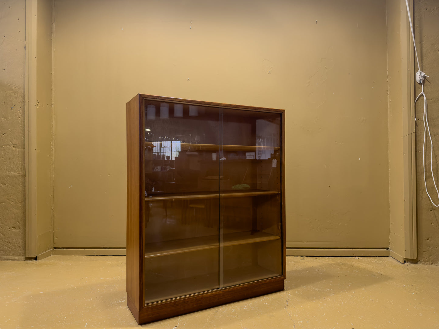 Teak and Beech Display Cabinet