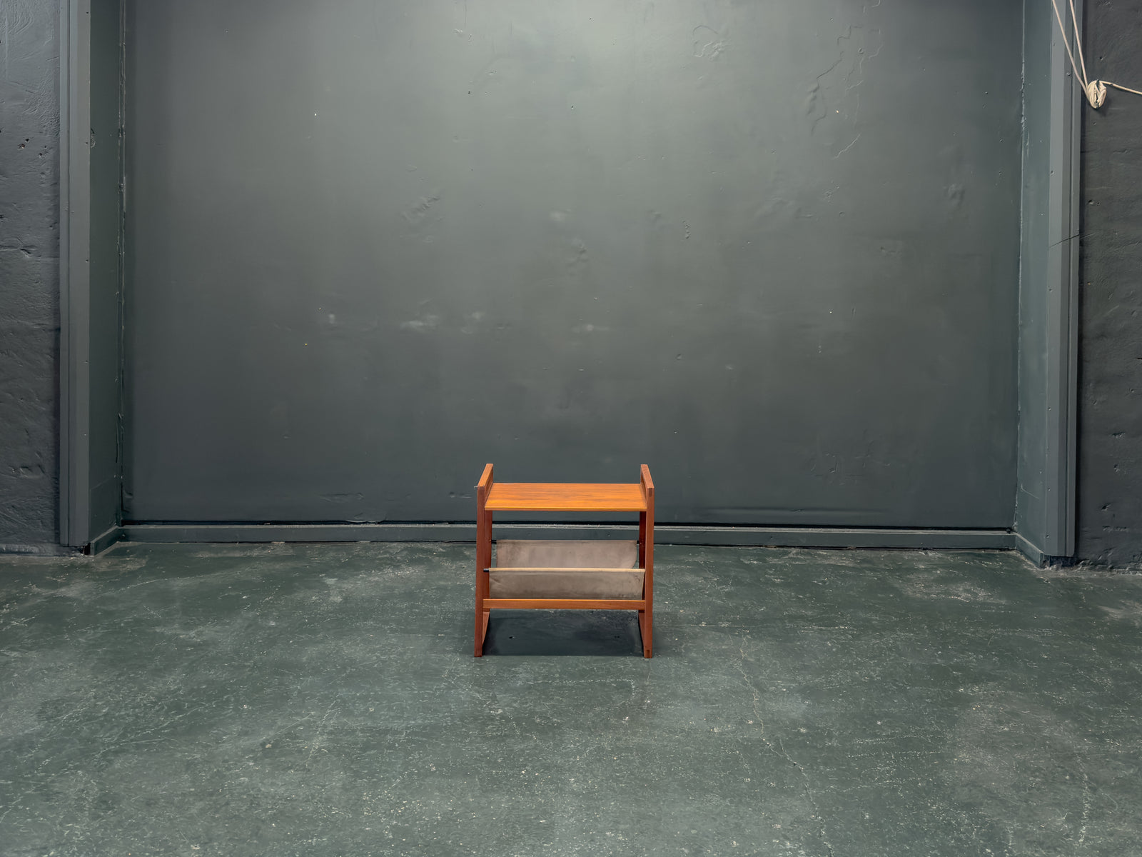 Teak and Leather Magazine Rack