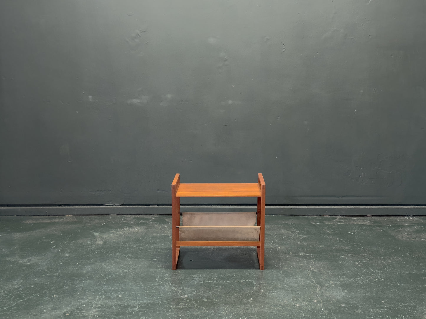 Teak and Leather Magazine Rack