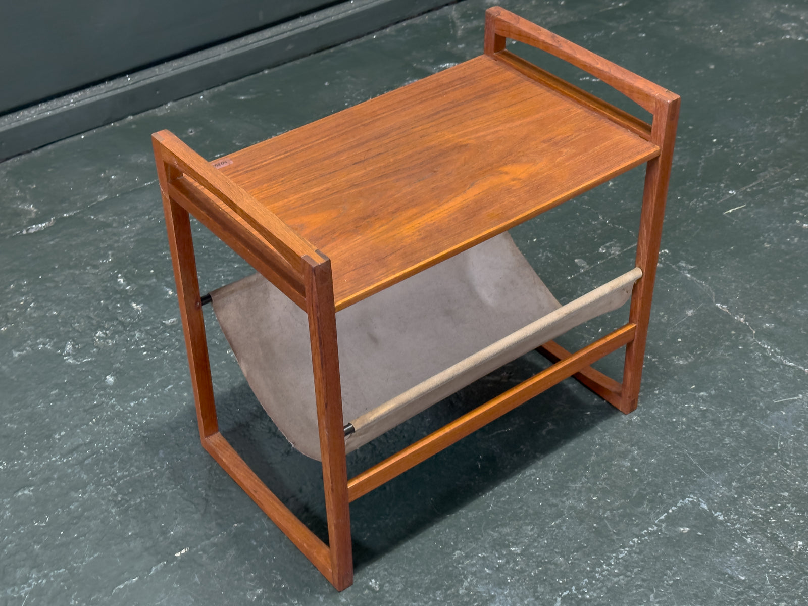 Teak and Leather Magazine Rack