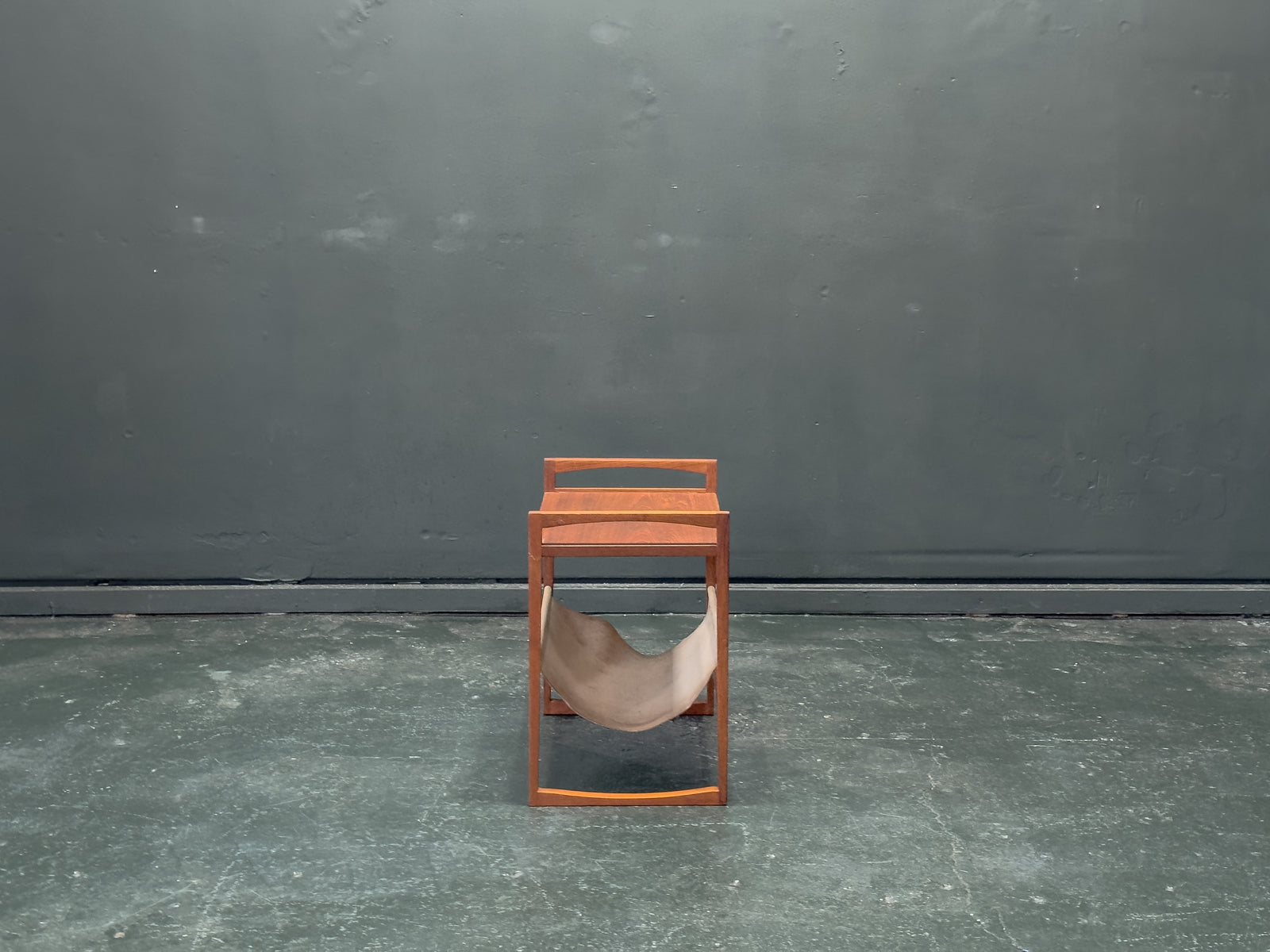 Teak and Leather Magazine Rack