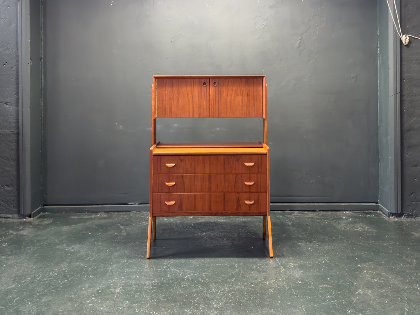 Poul Volther Teak Sideboard with Hidden Vanity and Desk