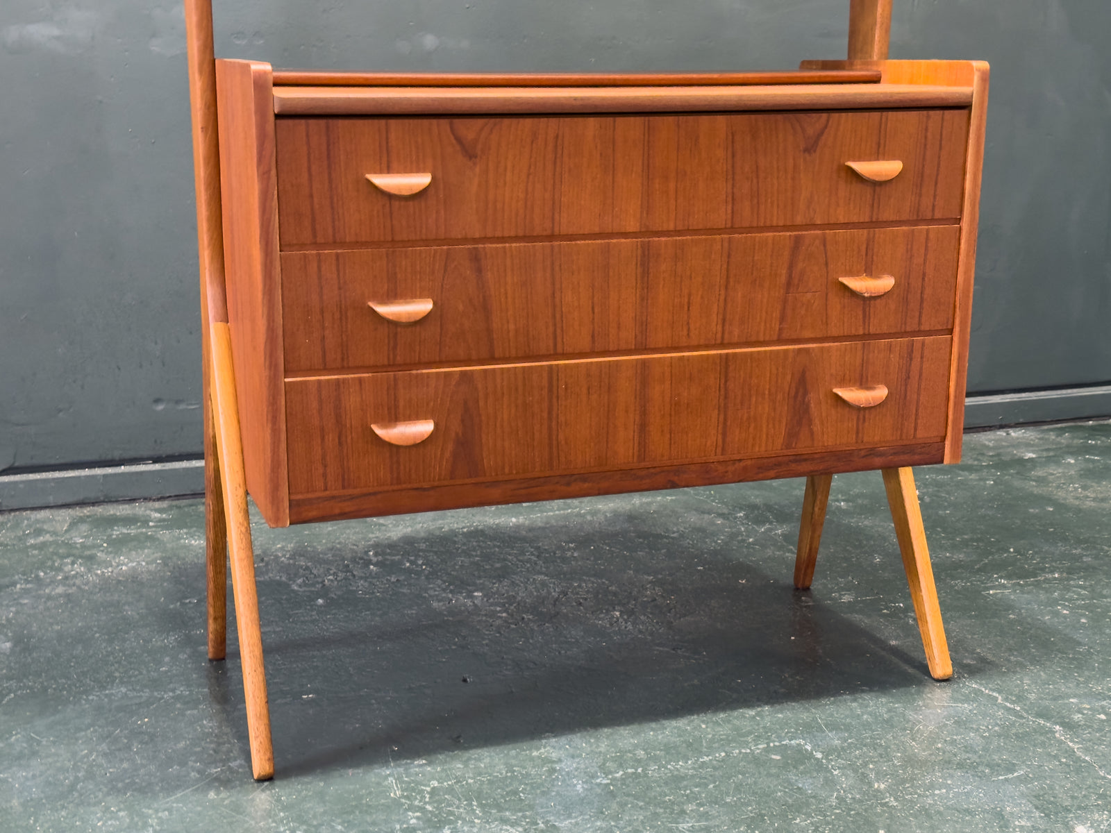 Poul Volther Teak Sideboard with Hidden Vanity and Desk