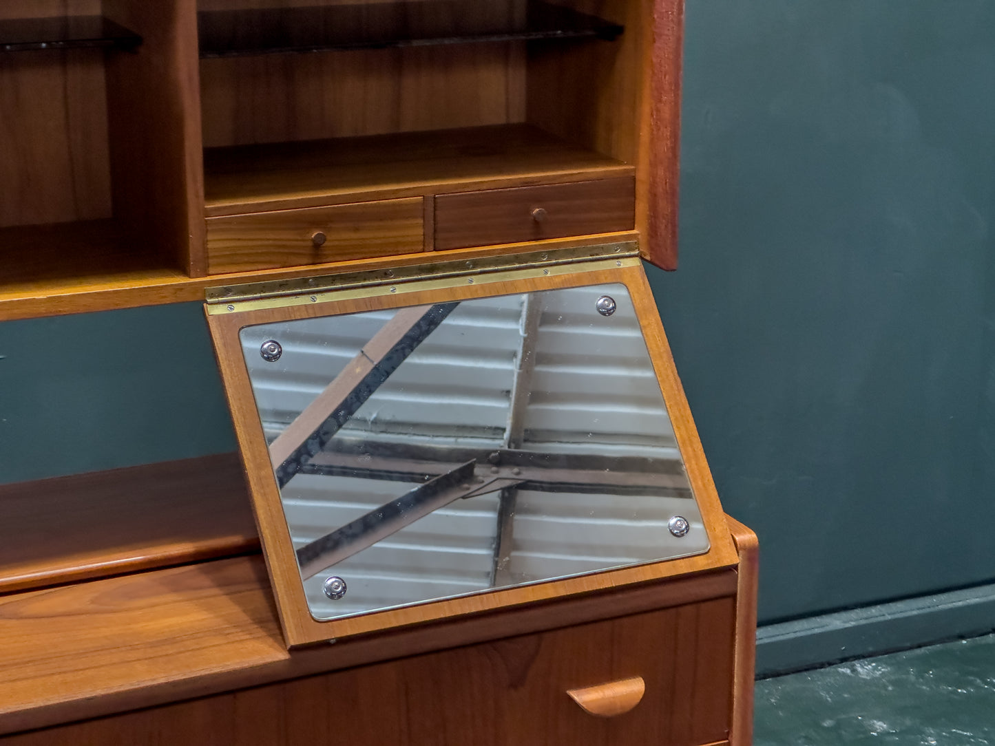 Poul Volther Teak Sideboard with Hidden Vanity and Desk