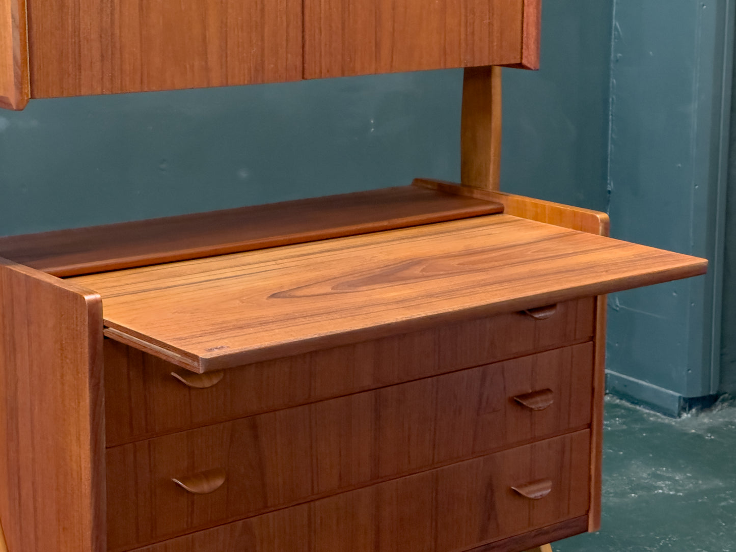 Poul Volther Teak Sideboard with Hidden Vanity and Desk