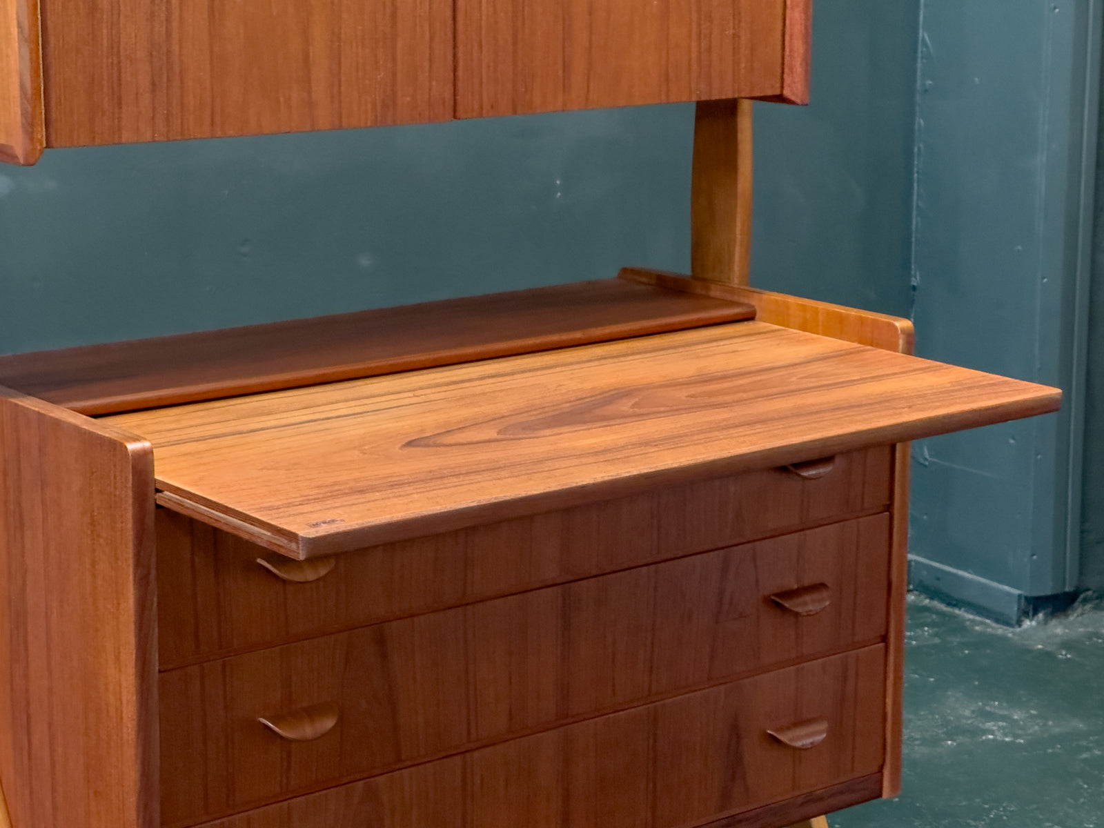 Poul Volther Teak Sideboard with Hidden Vanity and Desk