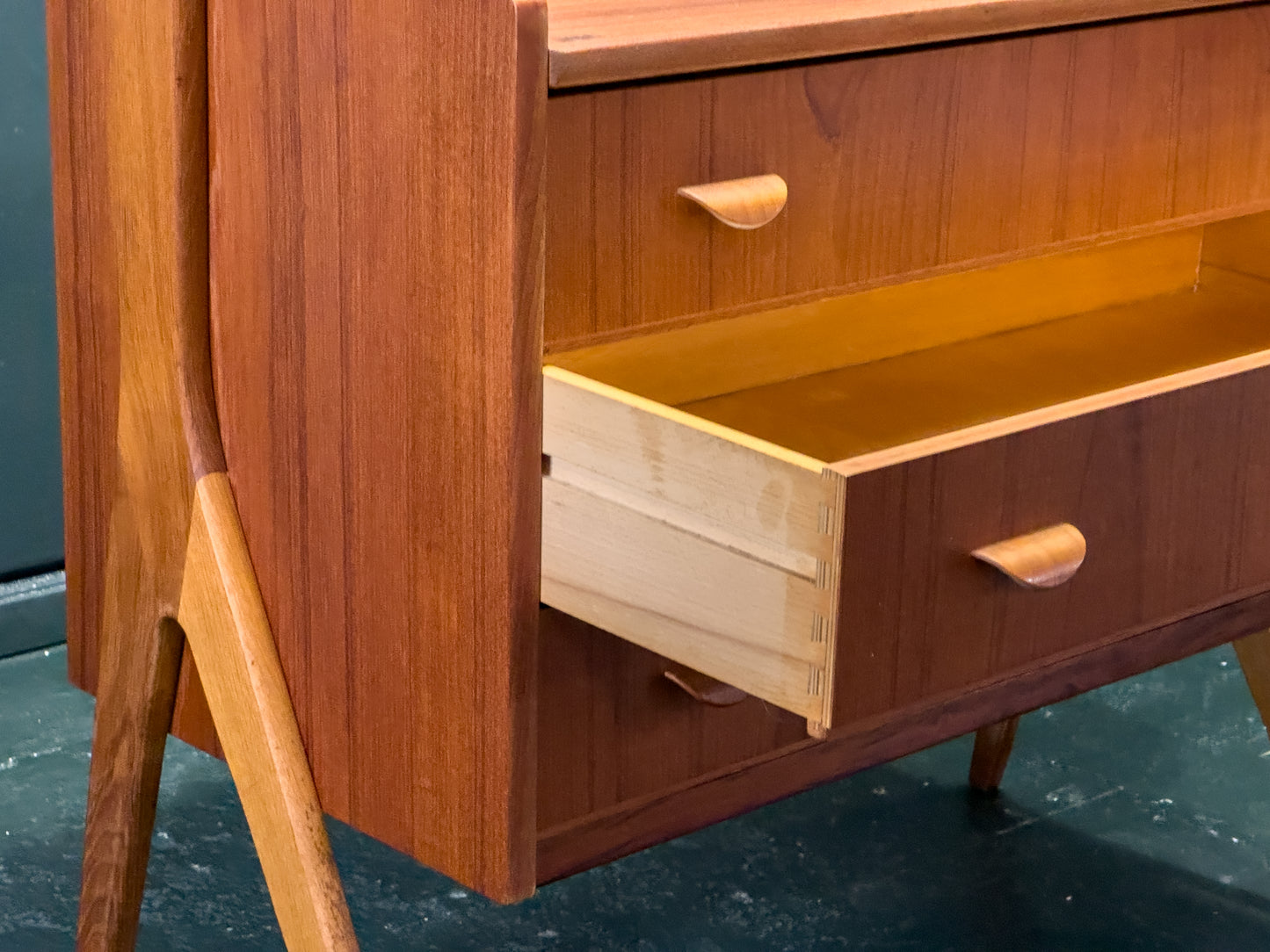 Poul Volther Teak Sideboard with Hidden Vanity and Desk