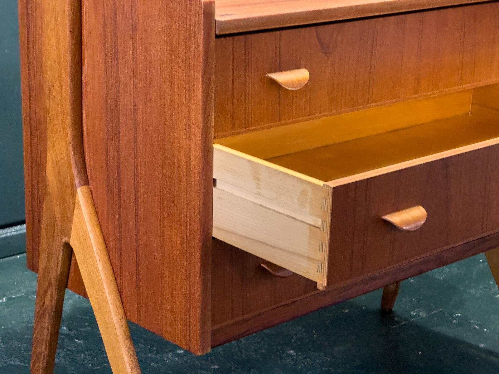 Poul Volther Teak Sideboard with Hidden Vanity and Desk