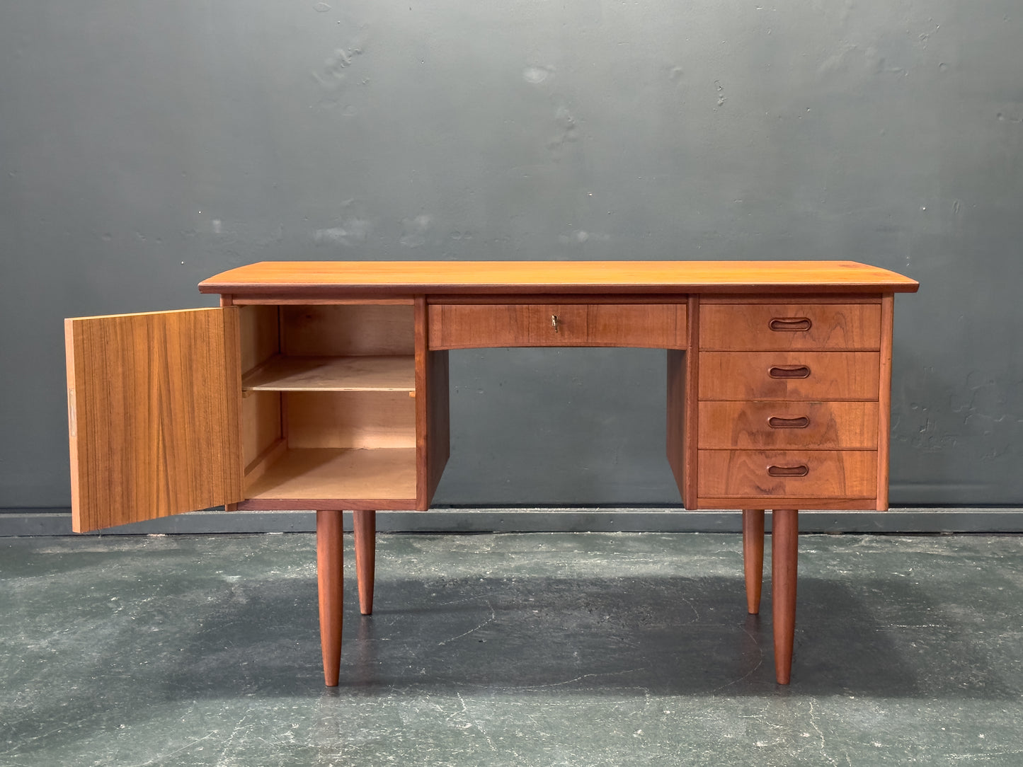 Teak Desk with Storage Units